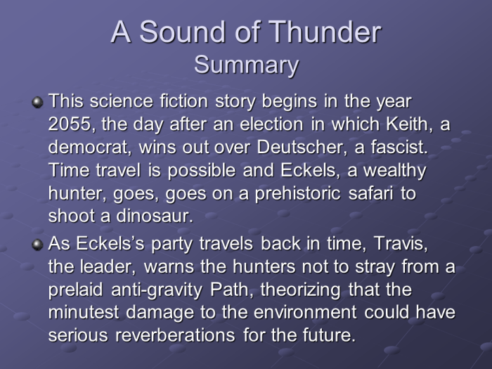 Foreshadowing in the sound of thunder