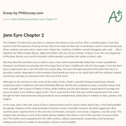 Chapter 3 jane eyre summary