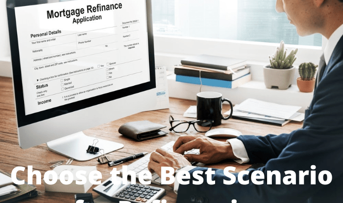 Choose the best scenario for refinancing