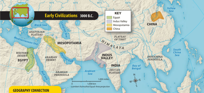 Ancient river valley civilizations map