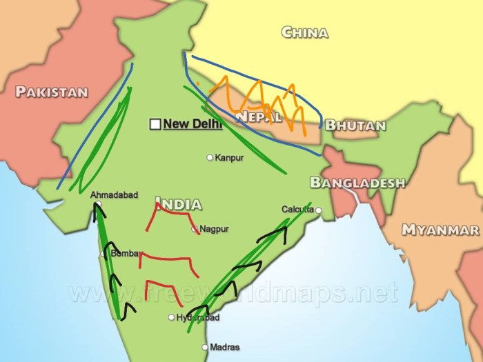 Map india ancient detailed choose board