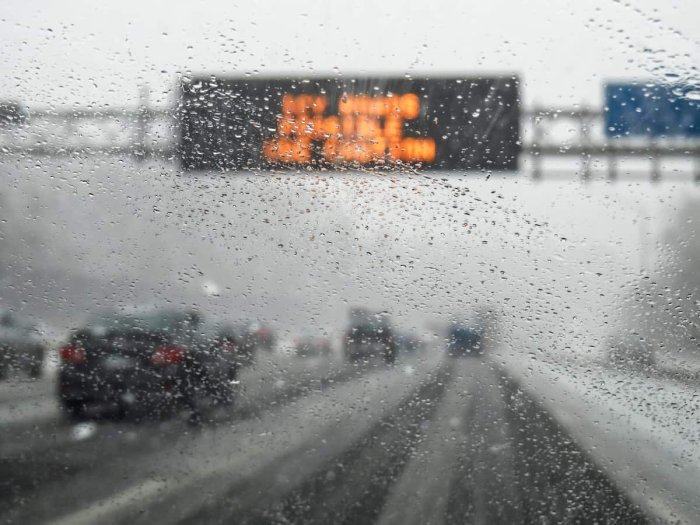 Adverse driving conditions affect visibility and traction