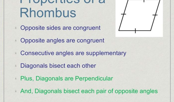 Properties of rhombi and squares worksheet answers