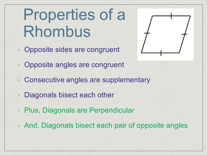 Properties of rhombi and squares worksheet answers